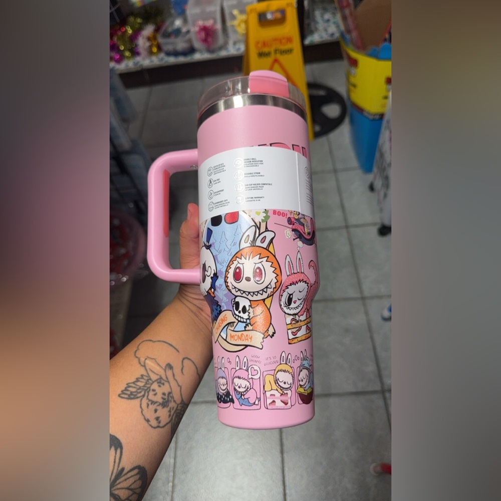 Pink Graphic Travel Mug